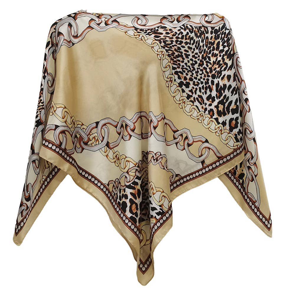 Sensibling Corp. - Leopard Chain Print Scarf Poncho: Burgundy