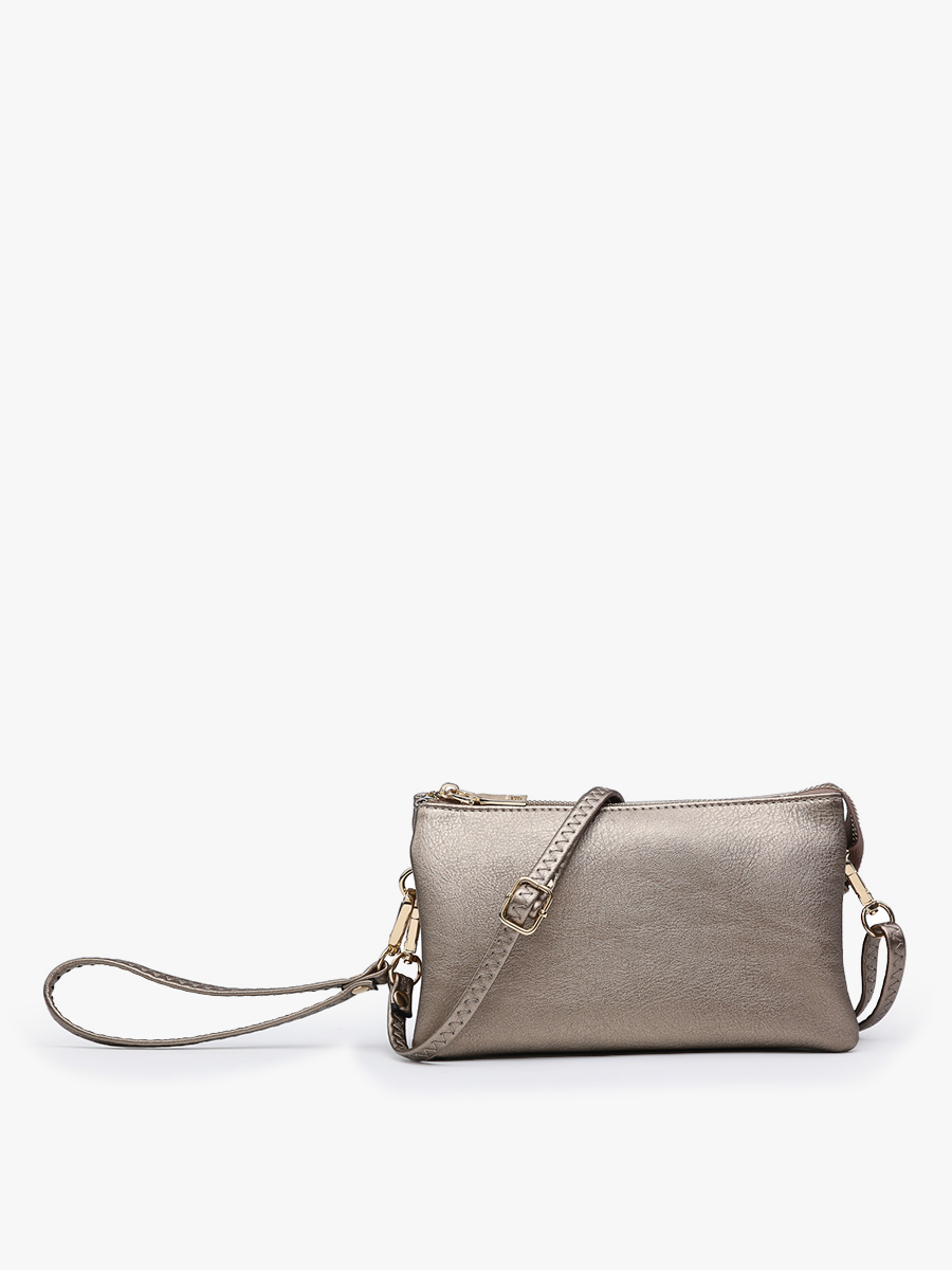 M013 Riley Monogrammable 3 Compartment Crossbody/Wristlet: Maroon