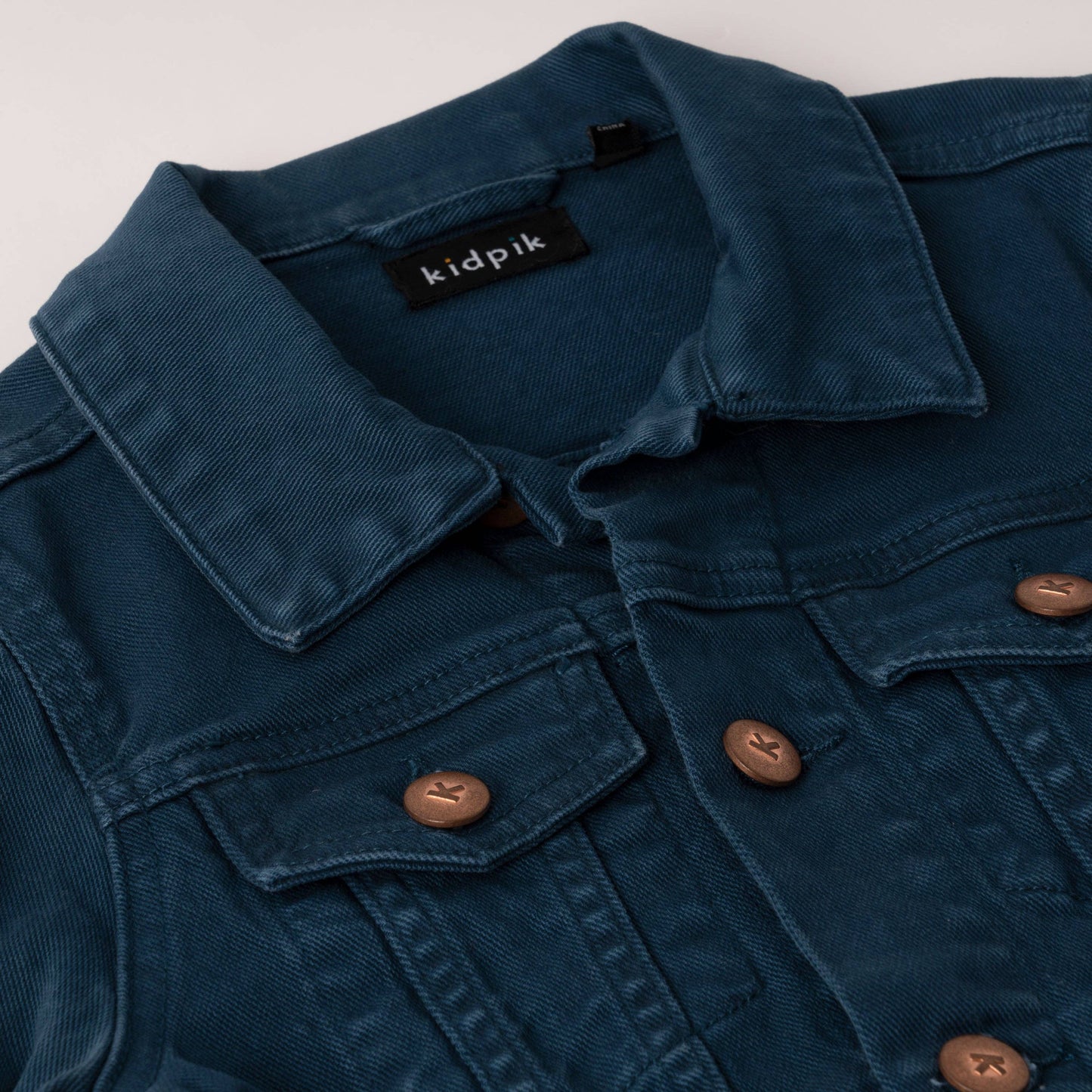 Kidpik - Colored Jean Jacket: Oyster Grey / L (12)
