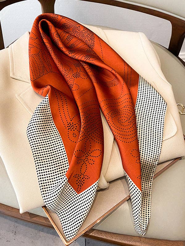 U.Z. Polka-Dot Leisure Fashion Scarf: ORANGE / One_size