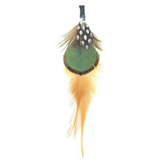 Greater Goods Imports- HT0078 GH1215 FEATHER: BROWN BLACK