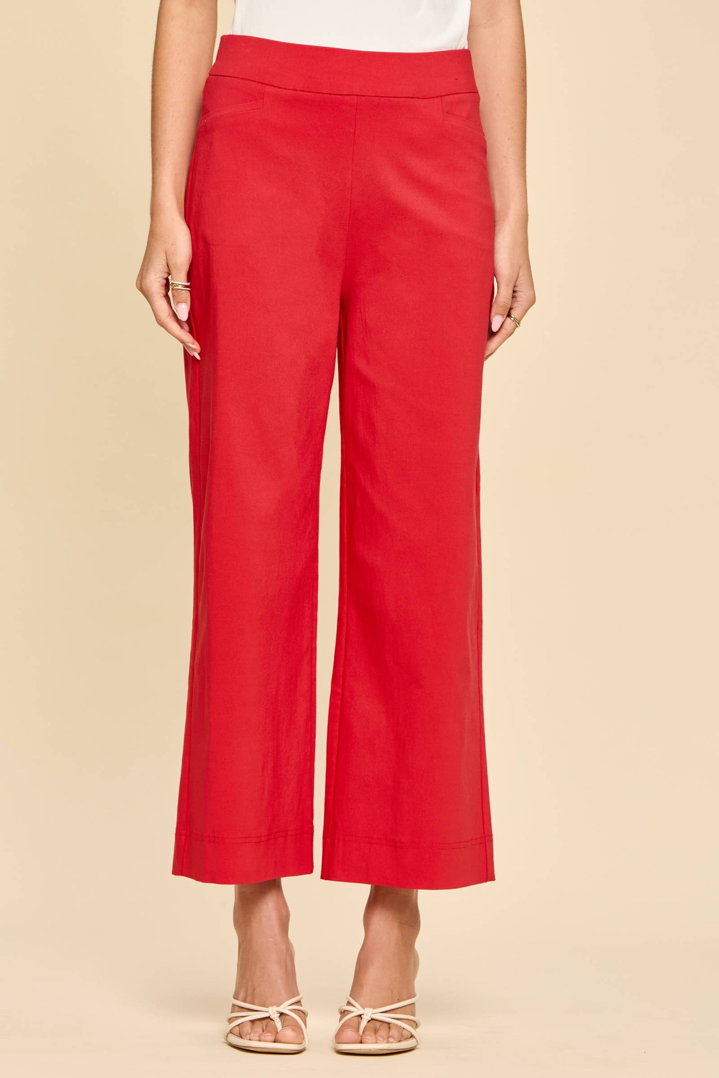 Dear Scarlett - Everyday Only Pair Wide Leg Pants: OFF WHITE