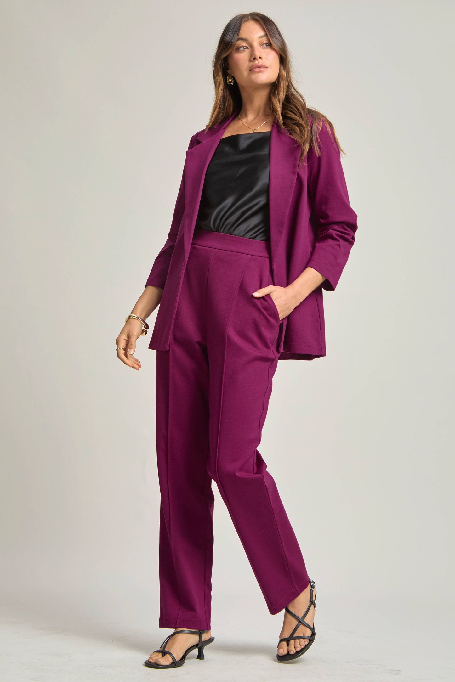 Dear Scarlett -  Magic 3/4 Sleeve Blazer: Black