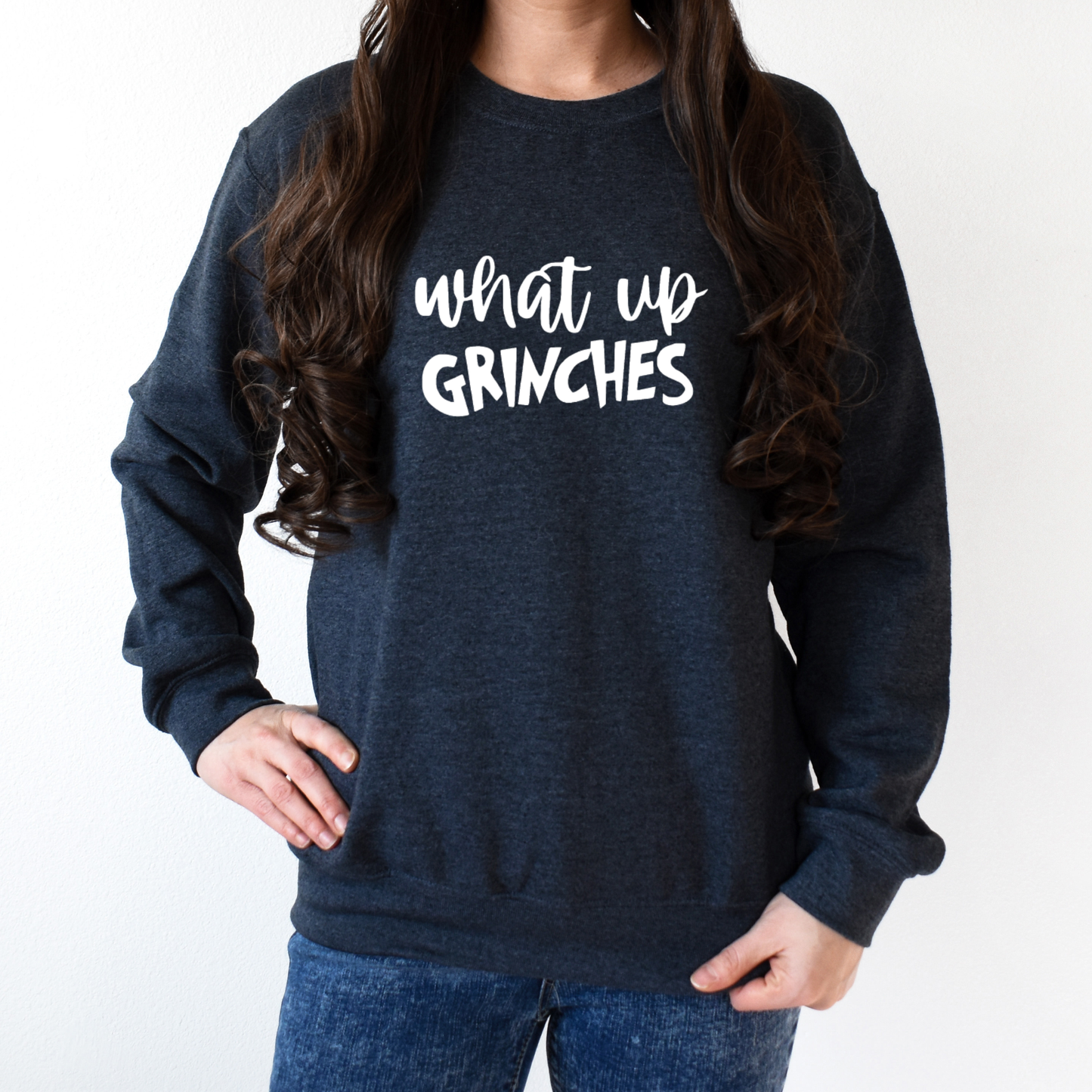 Wholehearted Motherhood and Co. - What Up Grinches Christmas Sweatshirt -  Graphic Tee: Green / 2XL