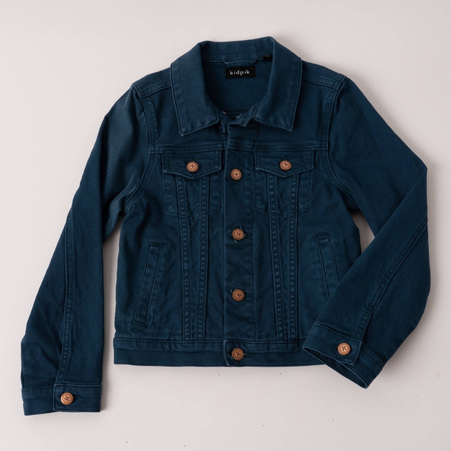 Kidpik - Colored Jean Jacket: Oyster Grey / S (7/8)