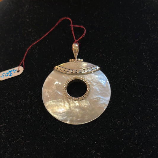 Sterling Silver & Mother of Pearl Slide Pendant