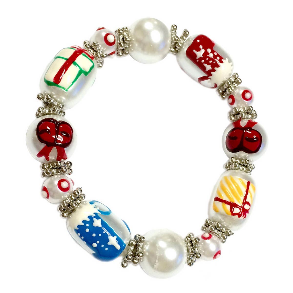 Fiona Accessories - Christmas Bracelet Painted Snowman Gift Tree Holiday Gifts: Gingerbread Man