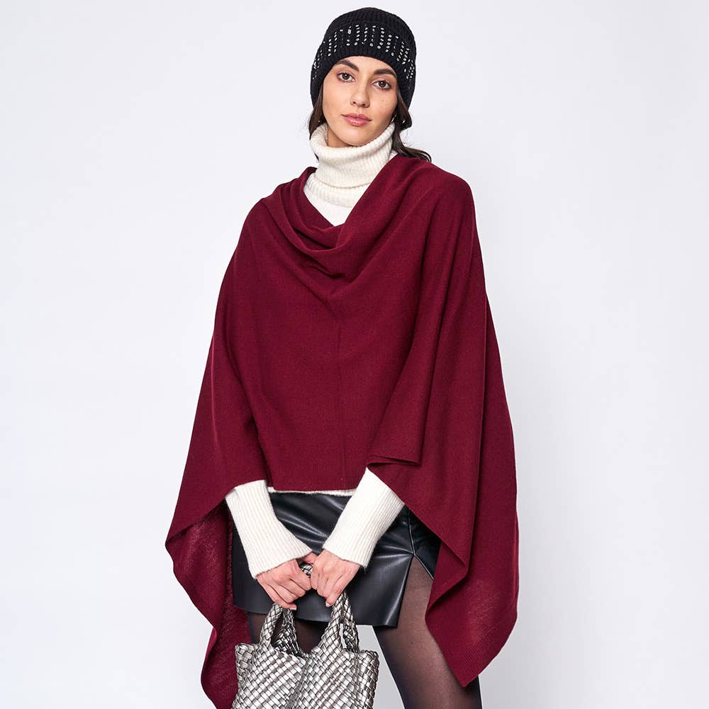Sensibling Corp. - Solid Scarf Poncho: Olive Green