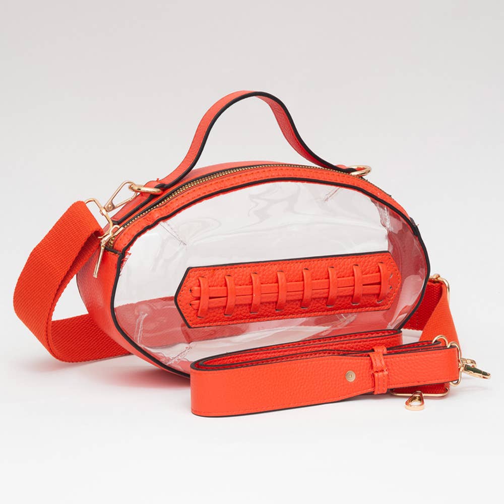 Sensibling Corp. - Football Shaped Transparent Crossbody Bag
: Brown