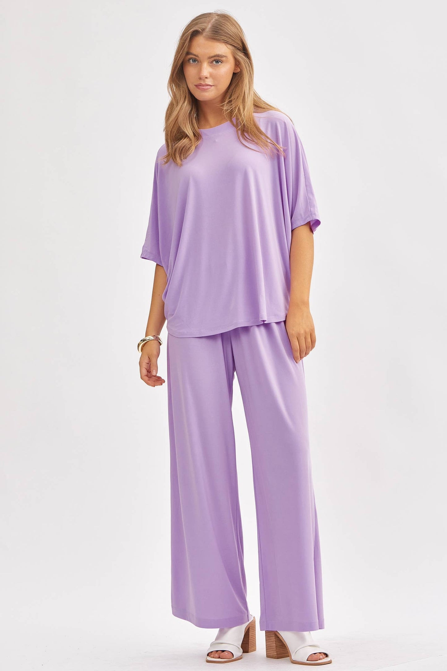 Dear Scarlett - Flowy Top + Wide Leg Set TRVSET-COASTAL: Royal Blue / M