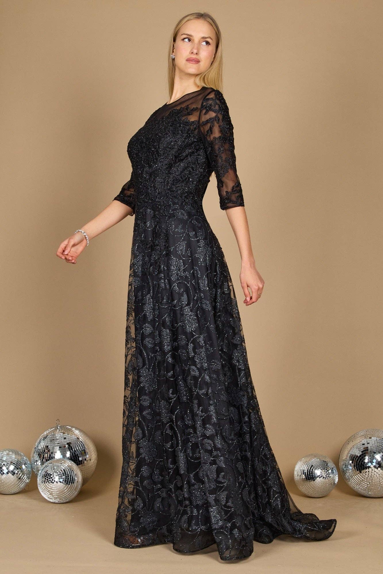 Kos Couture - Long Formal Evening Dress  Wholesale: Black / L