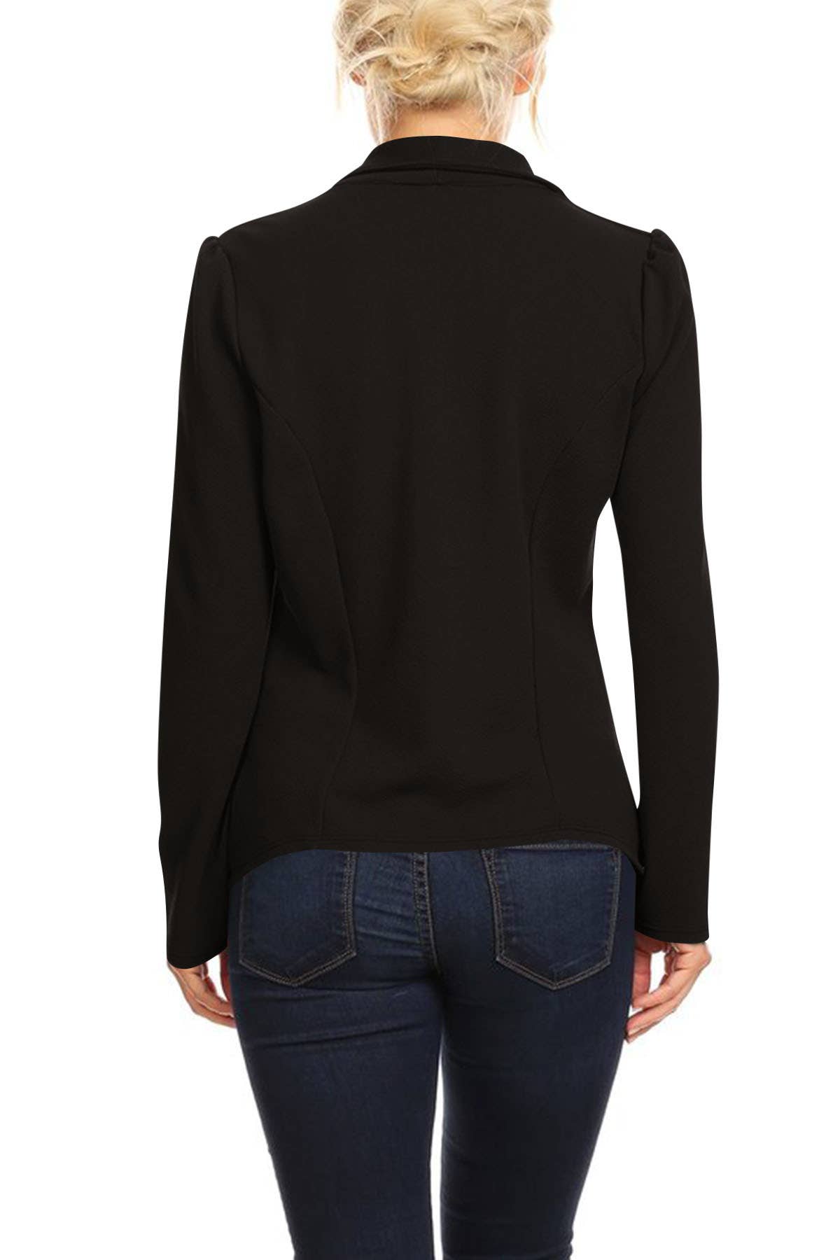 MOA COLLECTION - Women's Casual Office Work Basic Blazer Jacket S-3XL: Burgundy / 3X-Large