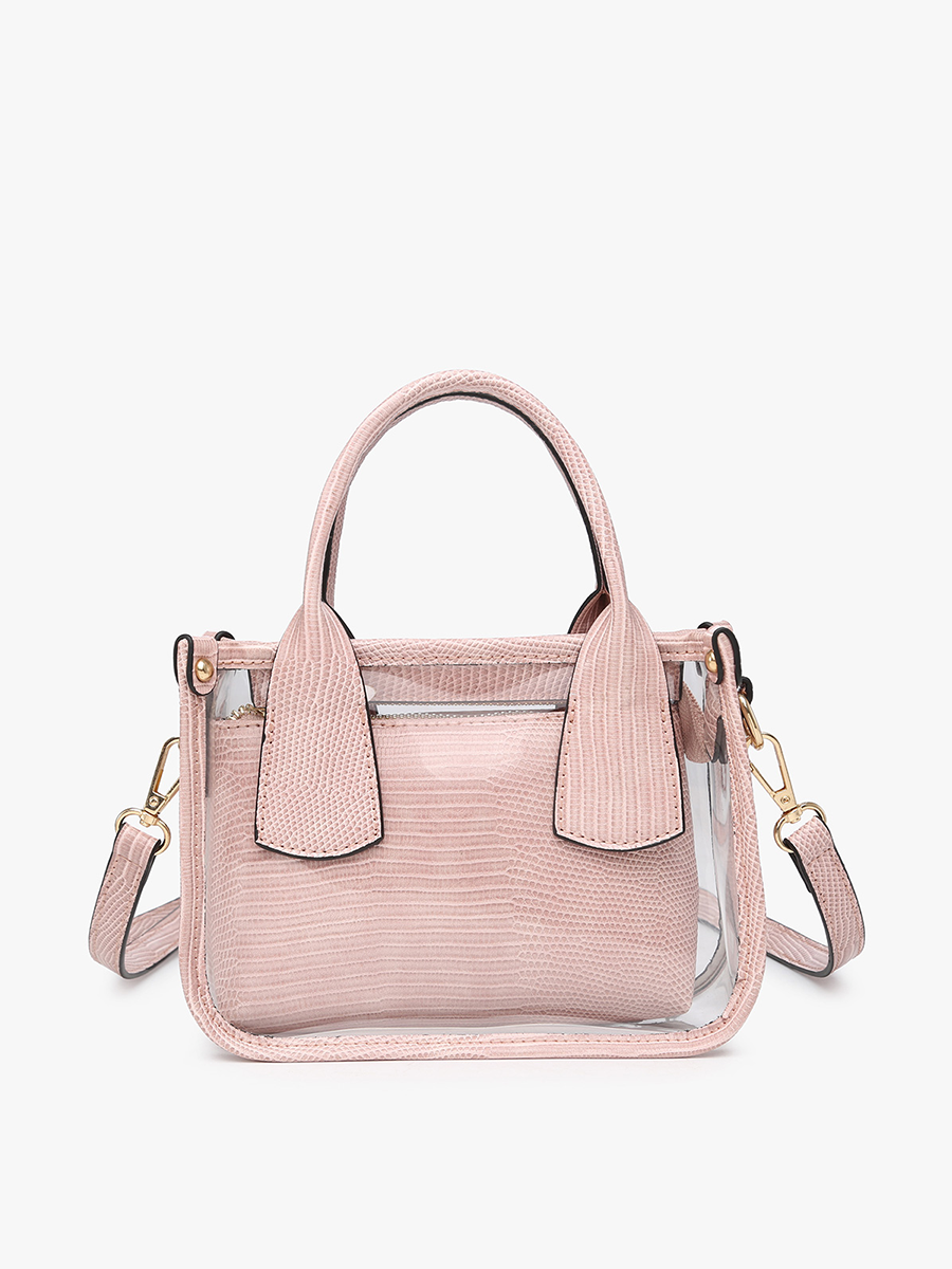 Jen & Co. - M2225CR Stacey Clear Satchel w/ Inner Bag: Silver