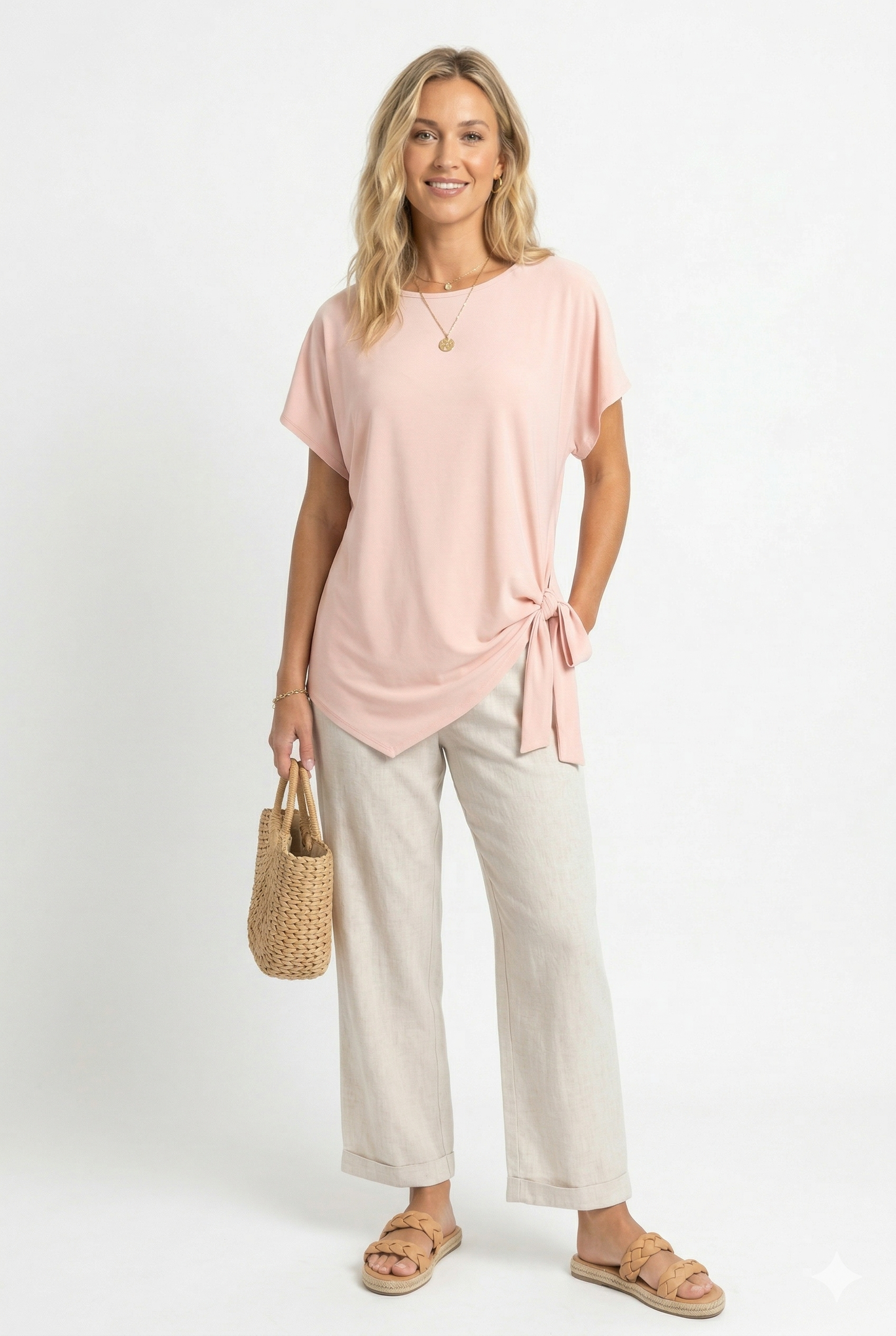 Jostar - HIT Dolman Sleeve Tie Side Tunic-3124HT-SRS1: Royal / XL
