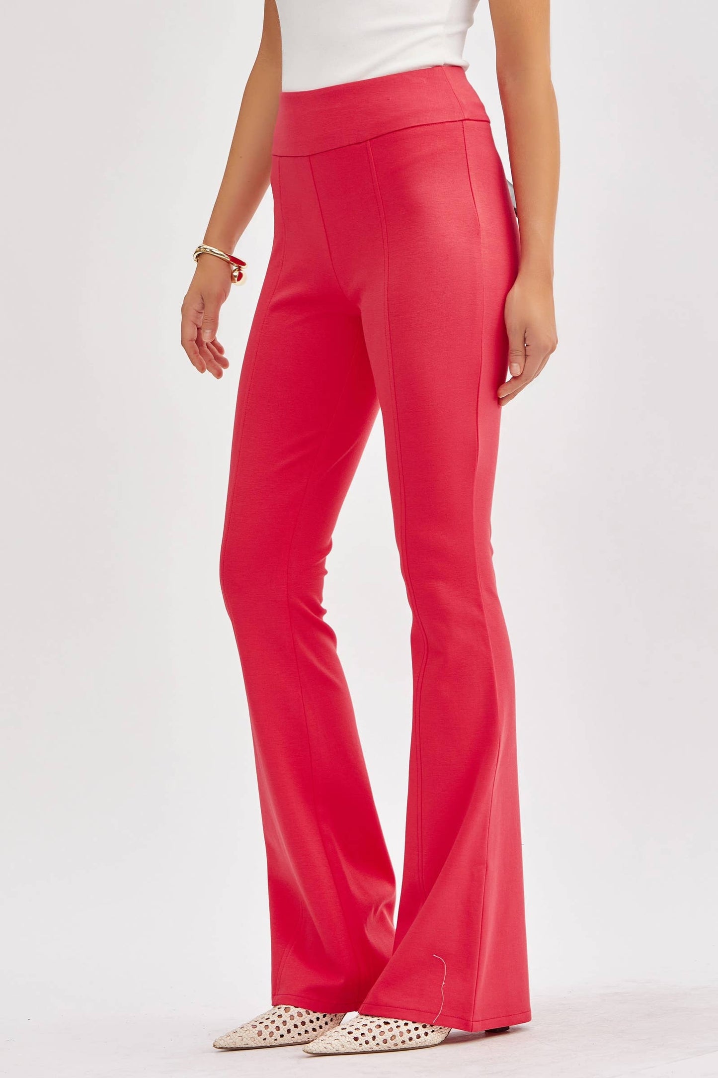 Dear Scarlett - Magic High Waisted Kick Flare Pants: VIOLET / XL