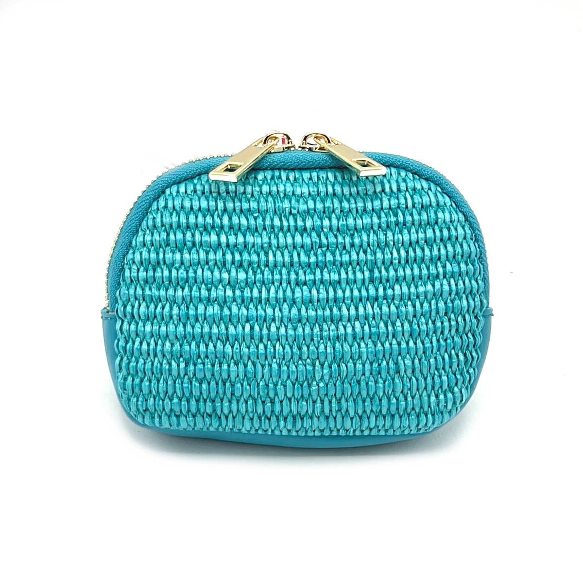 Suie Valentini srl - Summer collection, leather and raffia purse, art. PO01: Green