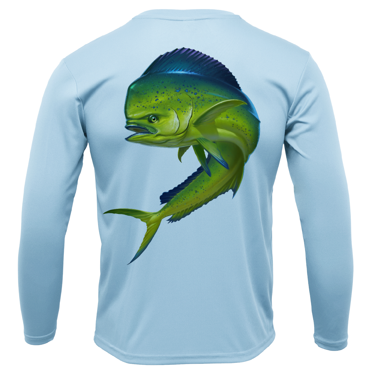 Key West, FL Action Mahi Men's Long Sleeve UPF 50+ Dry-Fit Shirt