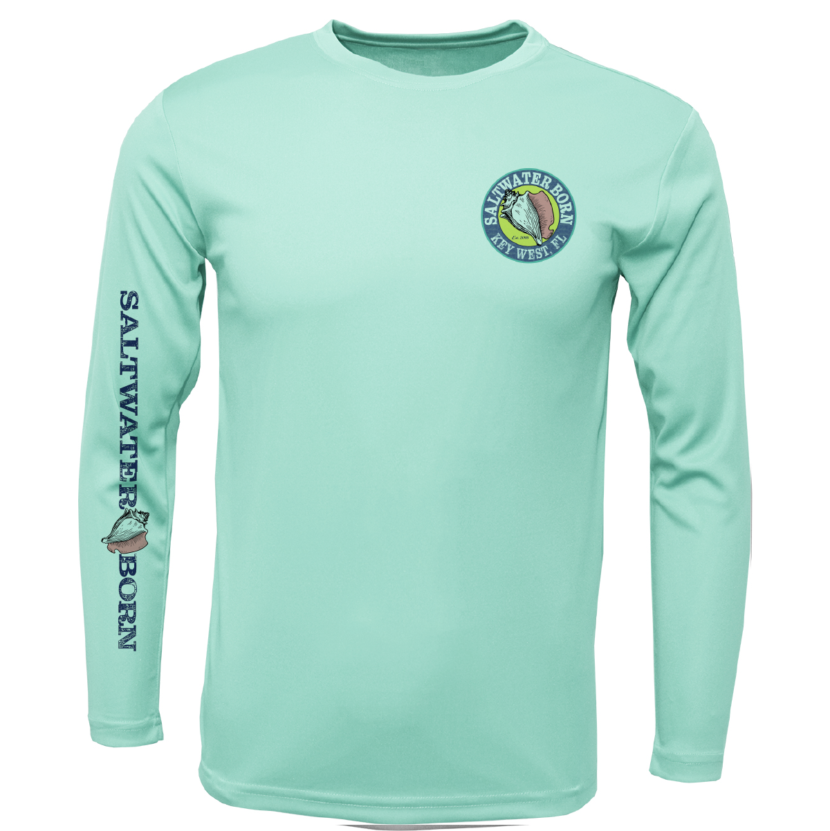 Key West, FL Action Mahi Men's Long Sleeve UPF 50+ Dry-Fit Shirt