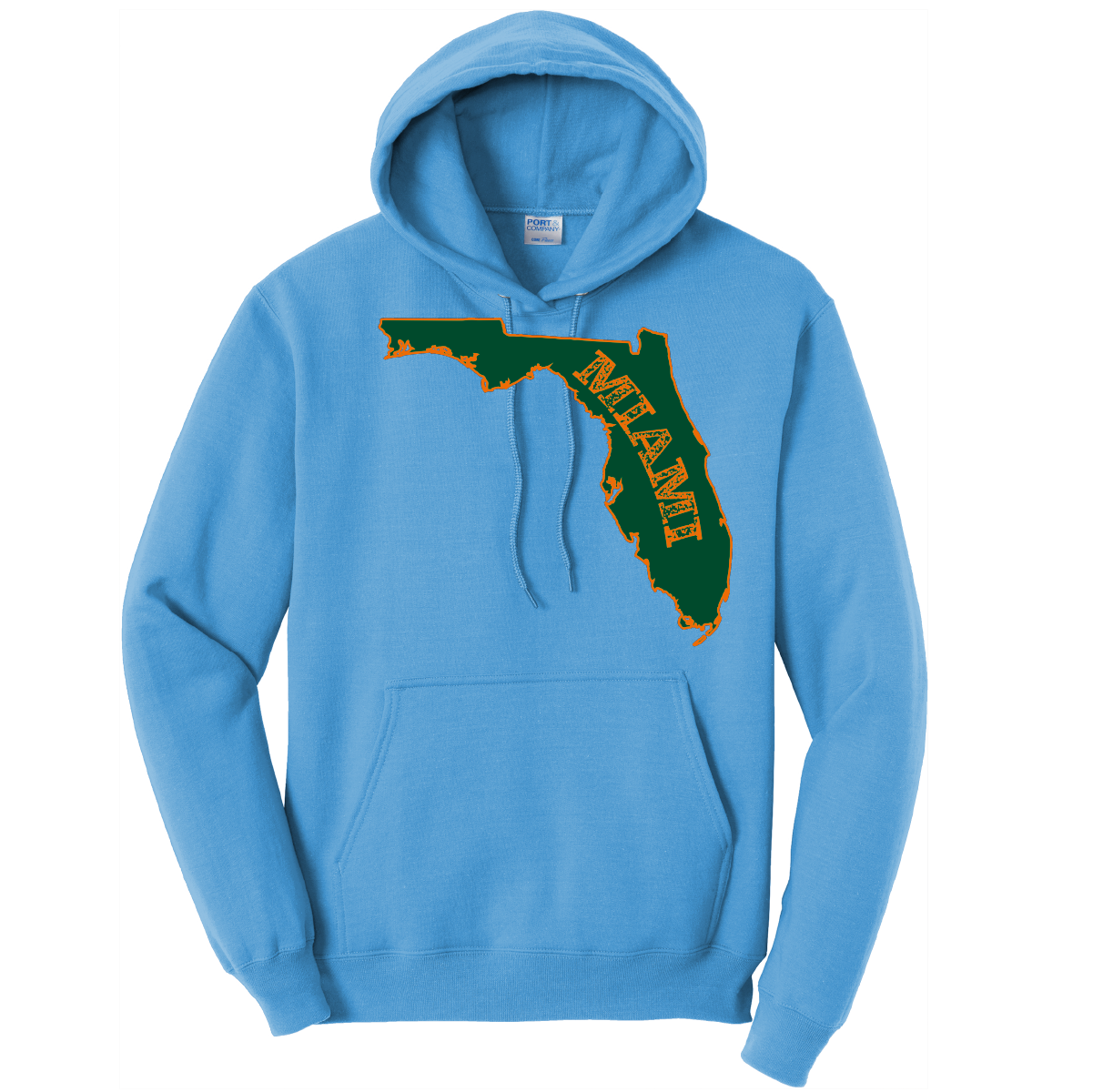 Miami Orange and Green Cotton Hoodie