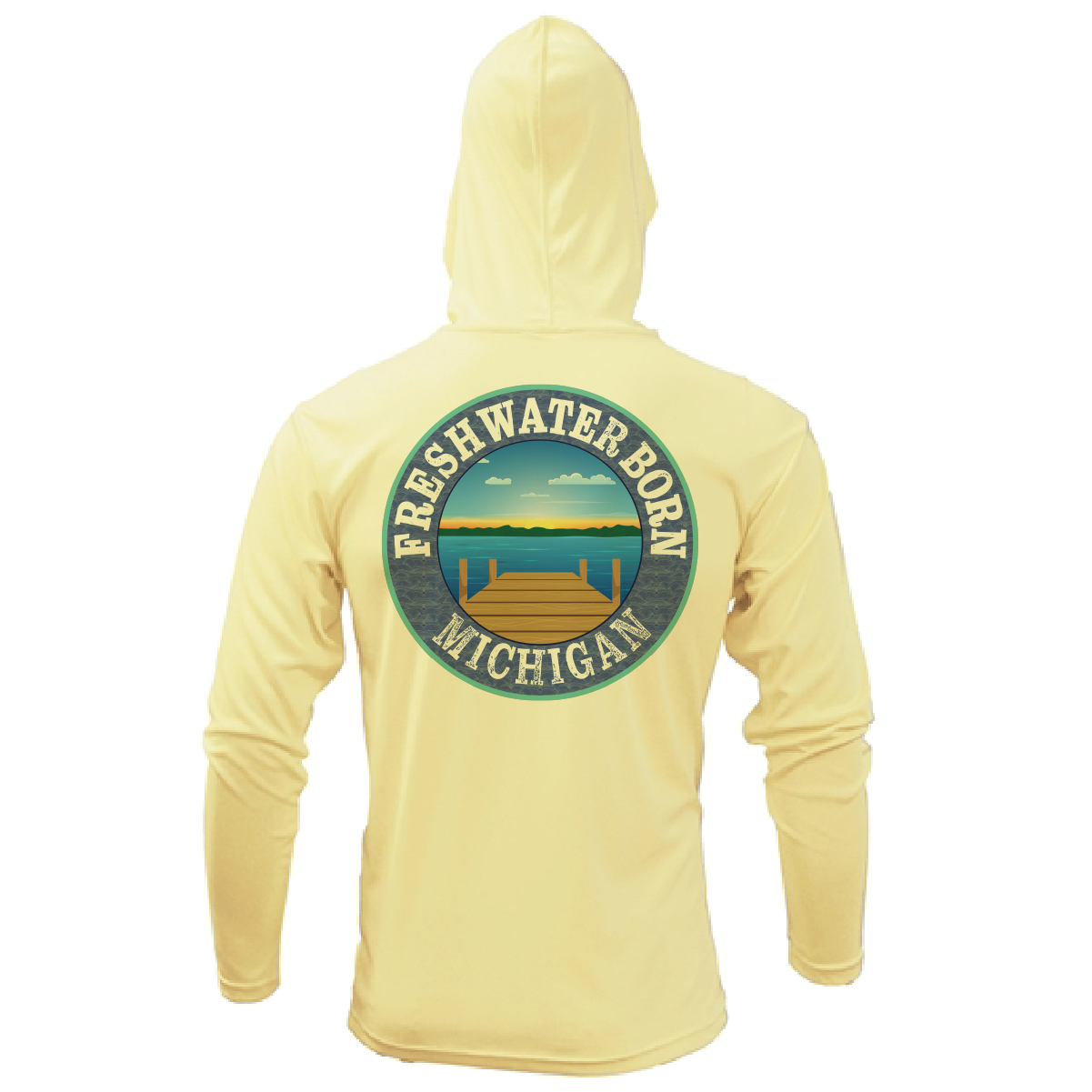 Michigan Freshwater Born SUP Flag Women's Long Sleeve UPF 50+ Dry-Fit Hoodie