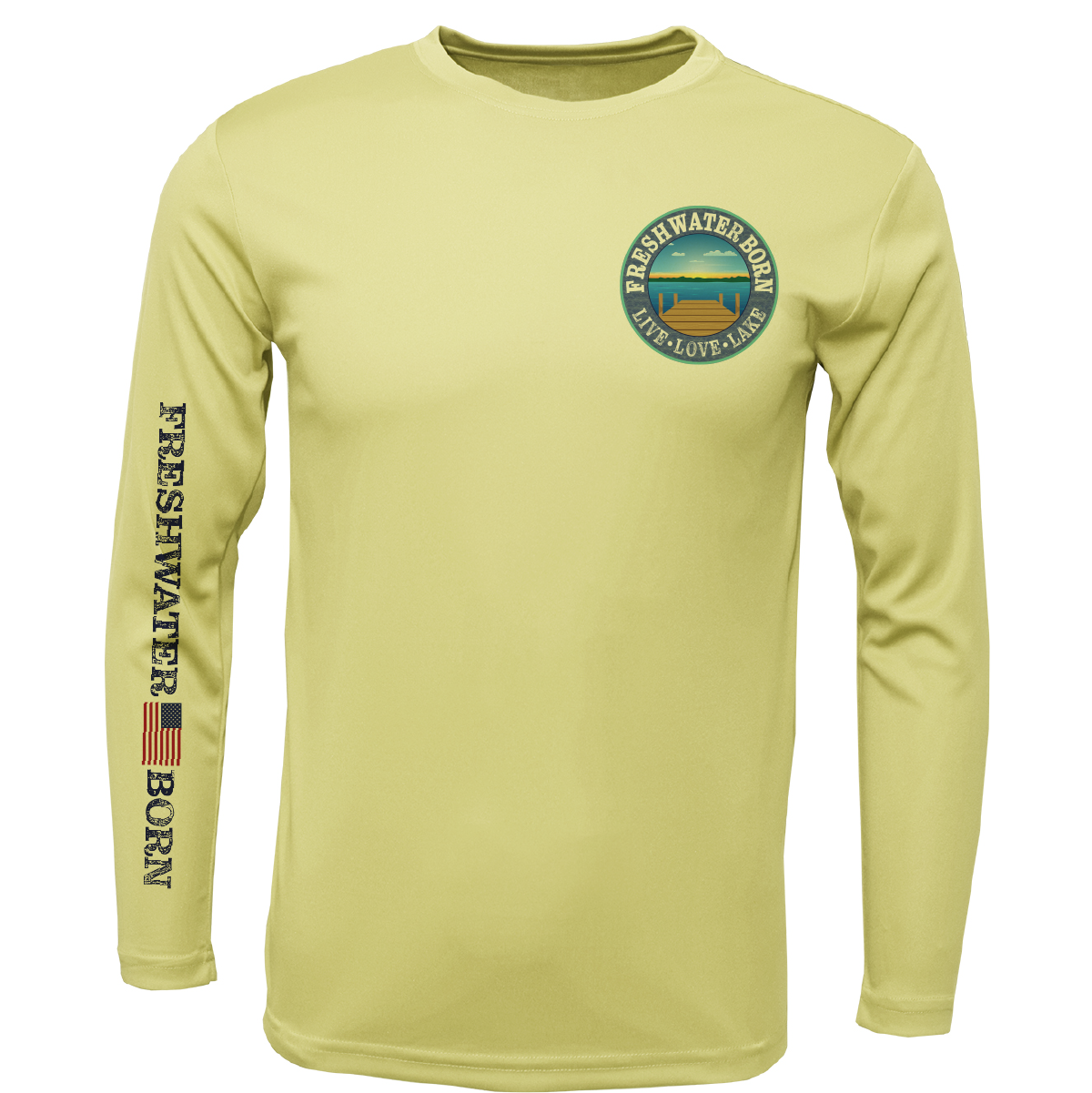 Freshwater Born "Live Love Lake" Kraken Men's Long Sleeve UPF 50+ Dry-Fit Shirt