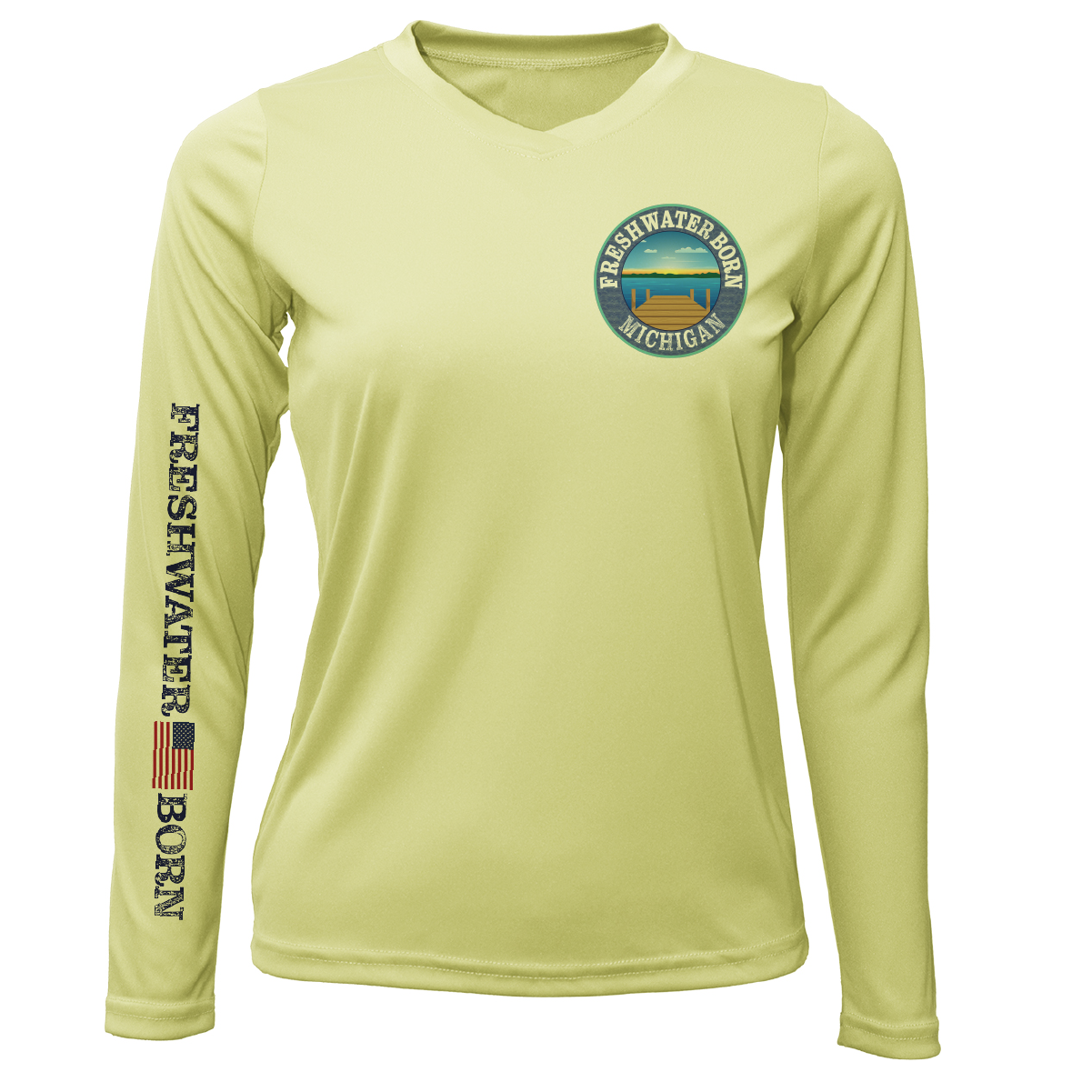 Michigan Freshwater Born Perch Women's Long Sleeve UPF 50+ Dry-Fit Shirt