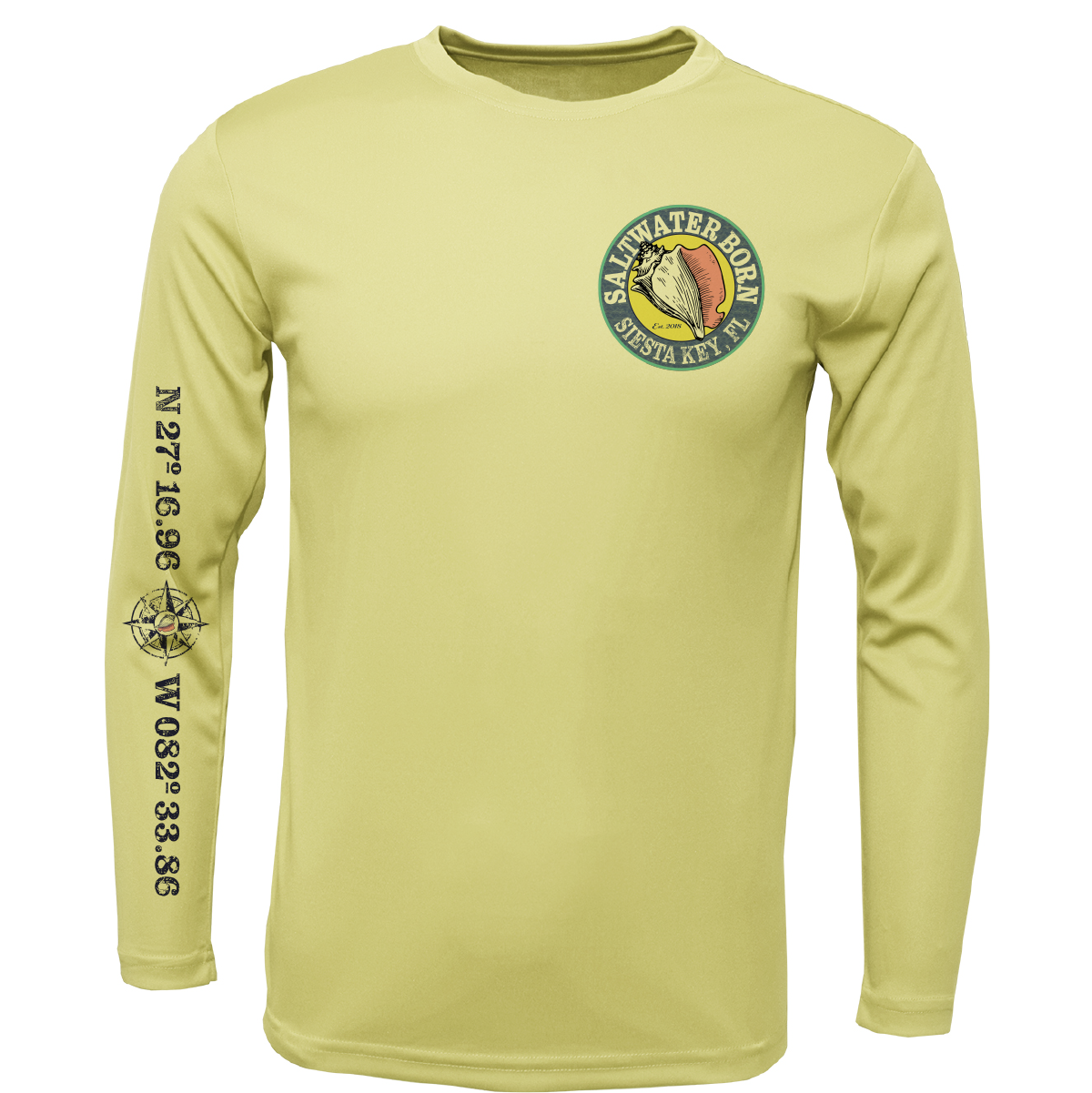 Siesta Key, FL "Surrender The Booty" Men's Long Sleeve UPF 50+ Dry-Fit Shirt