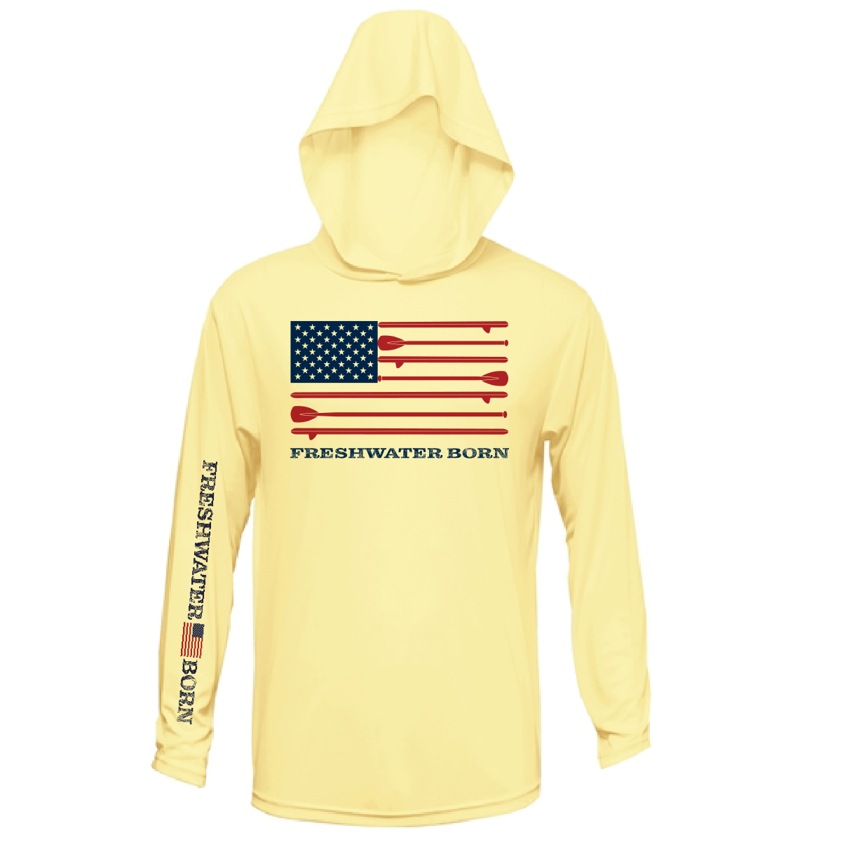Michigan Freshwater Born SUP Flag Women's Long Sleeve UPF 50+ Dry-Fit Hoodie