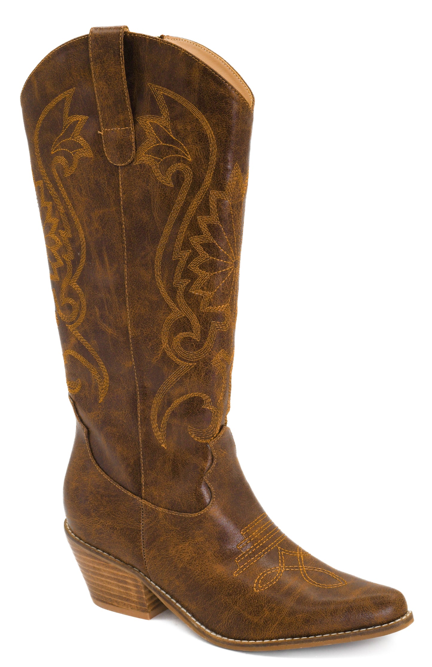 Corky's  Footwear Cowboy  Boot with Full Zipper-Just in Case in Saddle