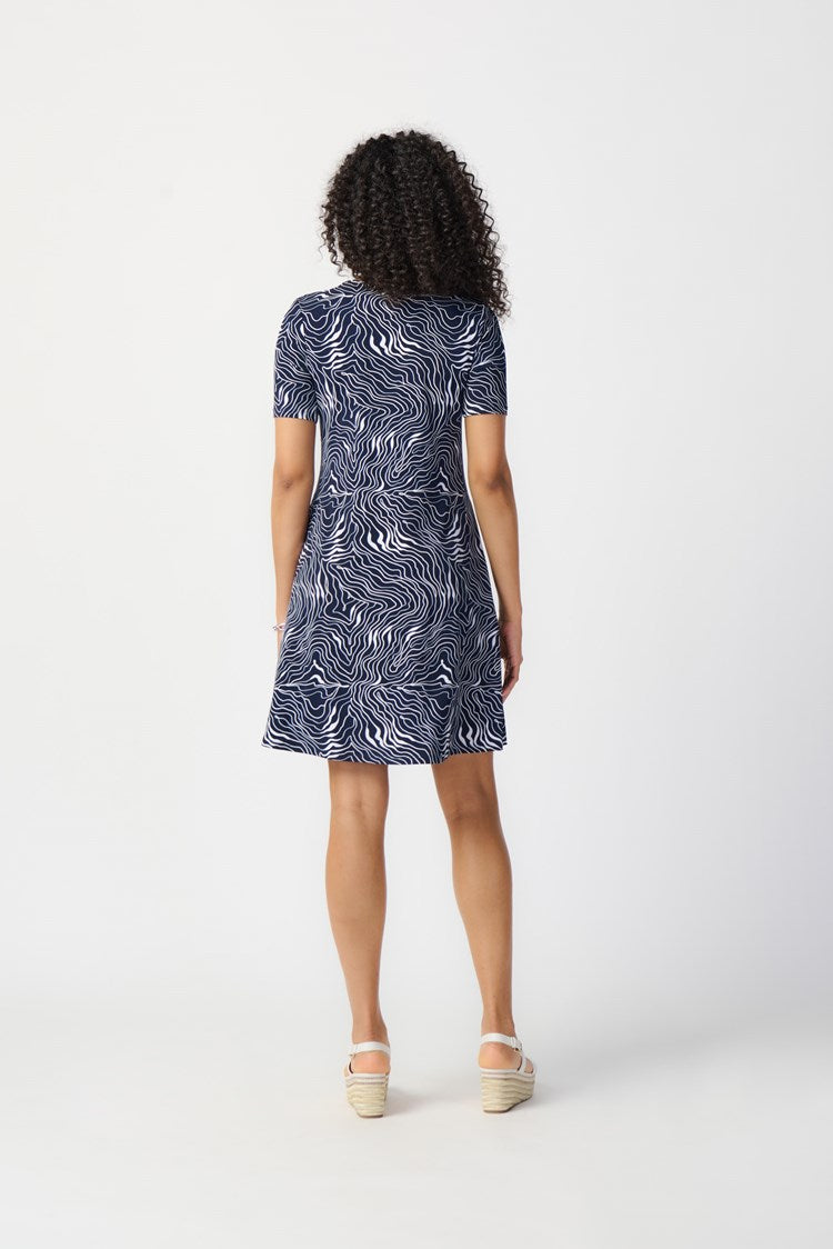Joseph Ribkoff Abstract Print Puff A-Line Dress