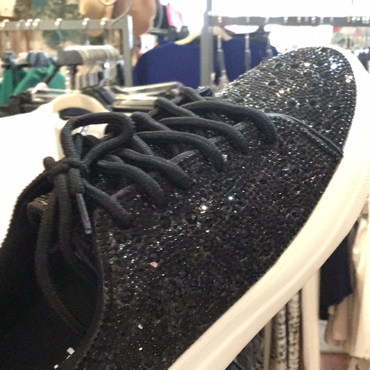 Hey Girl by Corky's Bedazzle Rhinestone Lace Up Tennis Shoes