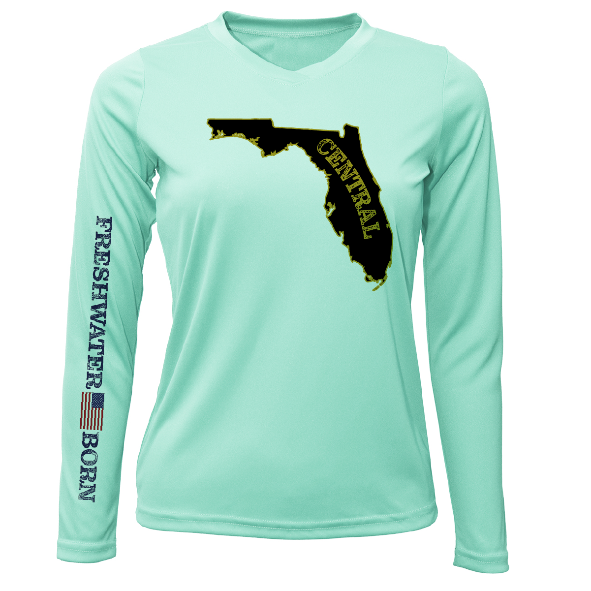 UCF Black and Gold Freshwater Born Women's LS UPF 50+ Dry-Fit Shirt