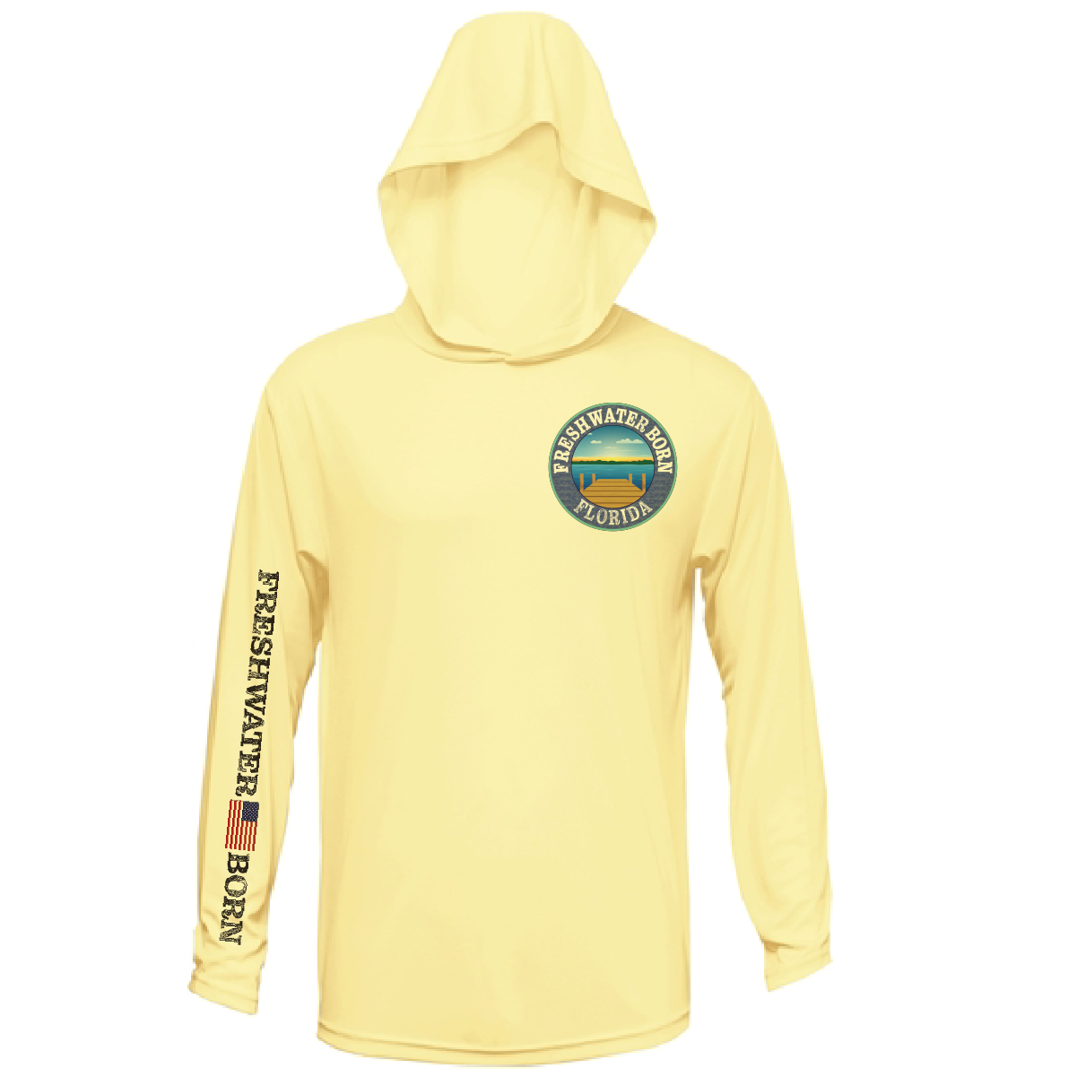 Florida Freshwater Born "Surrender The Booty" Men's Long Sleeve UPF 50+ Dry-Fit Hoodie