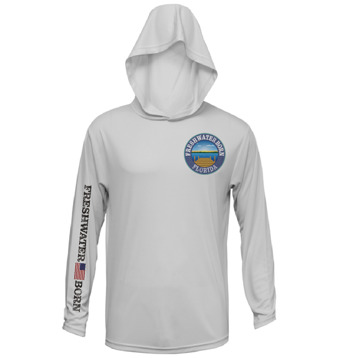 Florida Freshwater Born "Surrender The Booty" Men's Long Sleeve UPF 50+ Dry-Fit Hoodie