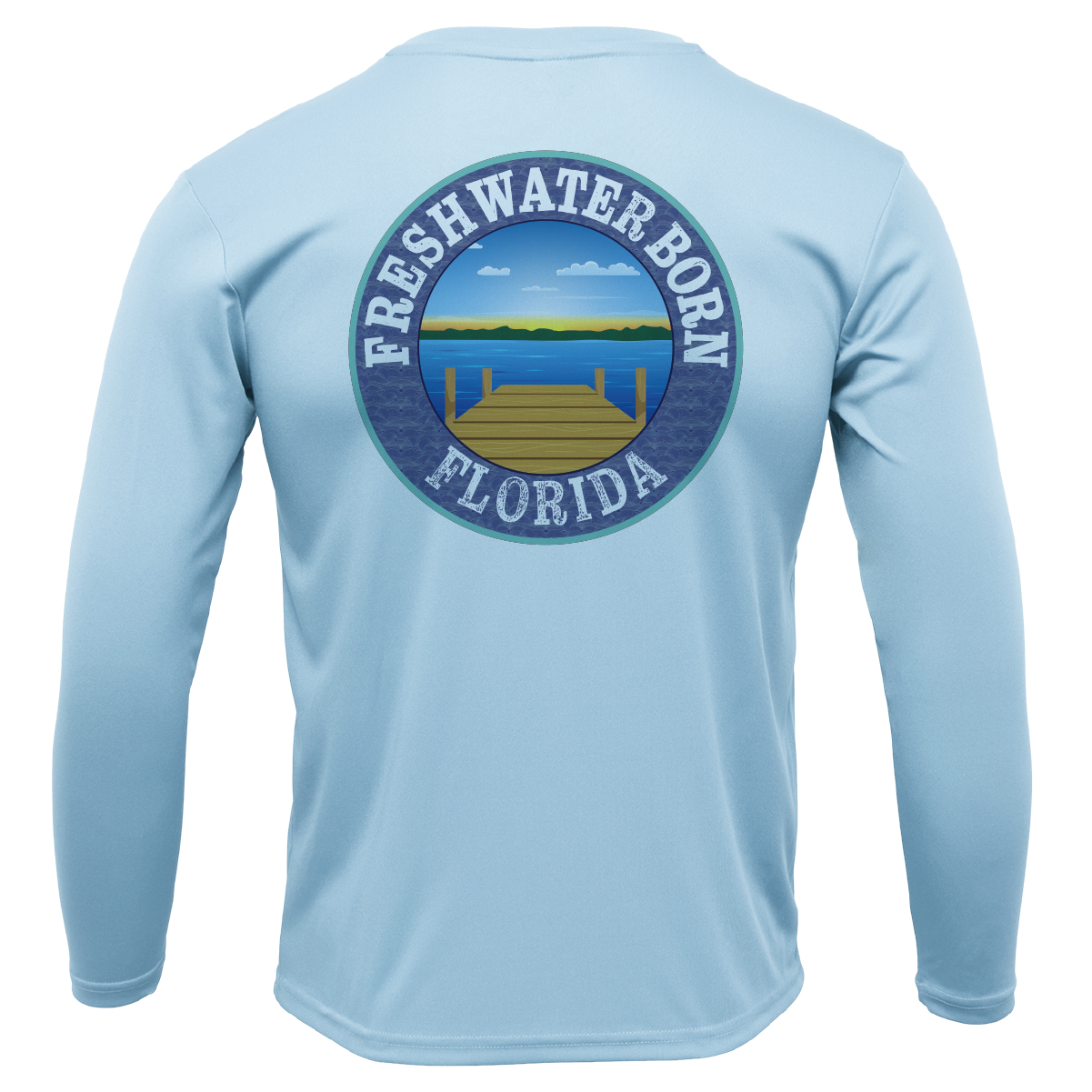 UF Orange and Blue Freshwater Born Boy's Long Sleeve UPF 50+ Dry-Fit Shirt