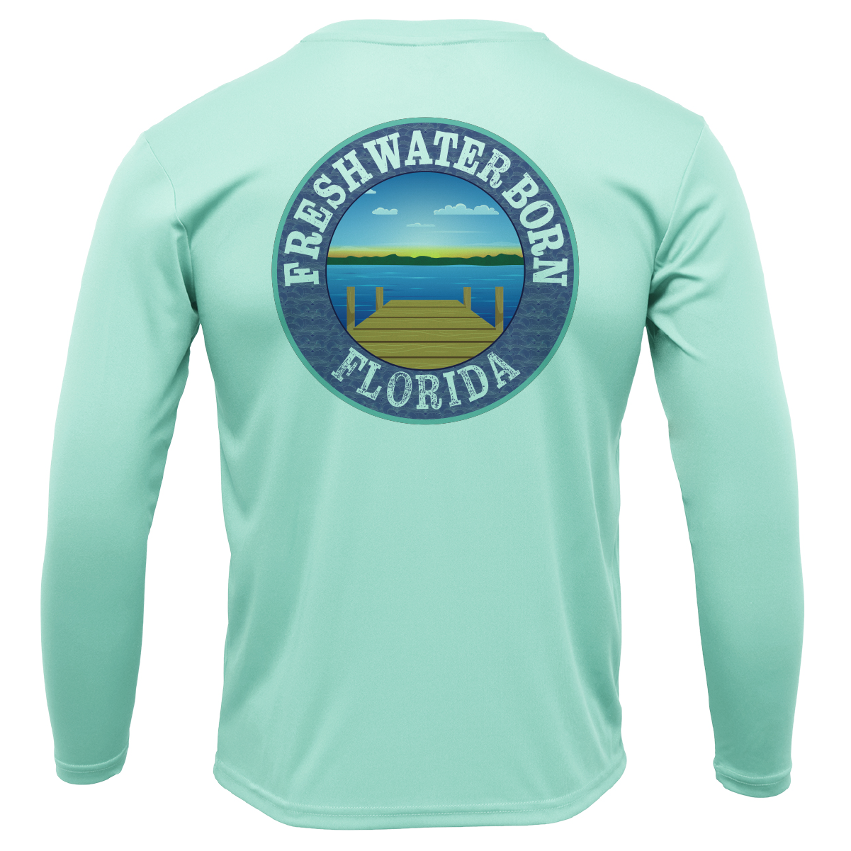 Florida Flag Freshwater Born Girl's Long Sleeve UPF 50+ Dry-Fit Shirt