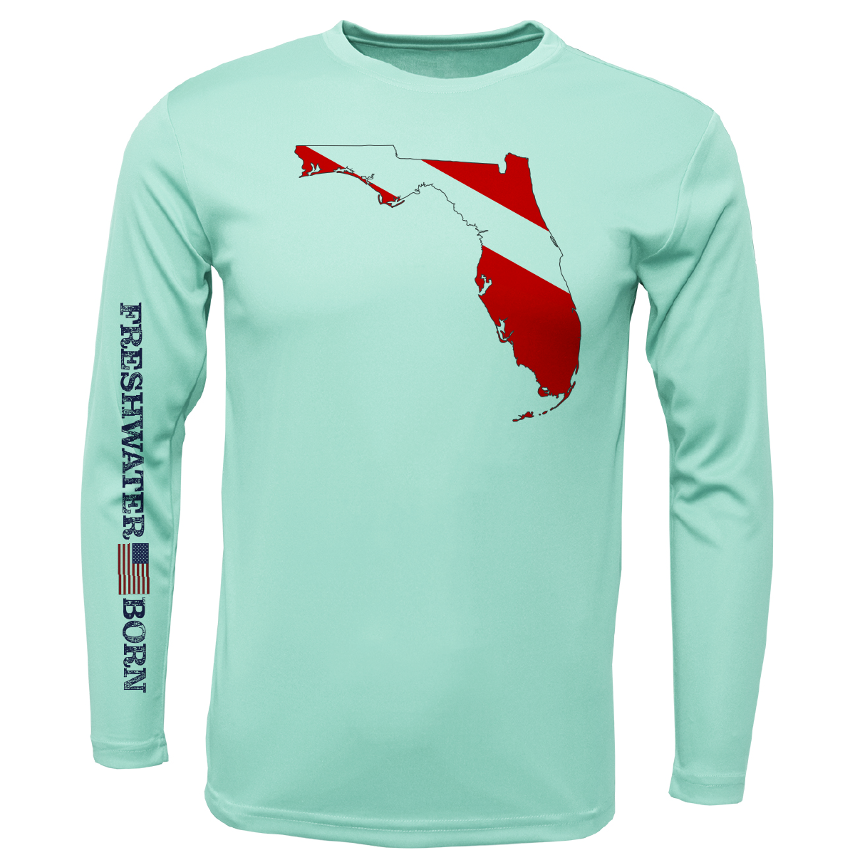 Florida Diver Freshwater Born Men's Long Sleeve UPF 50+ Dry-Fit Shirt