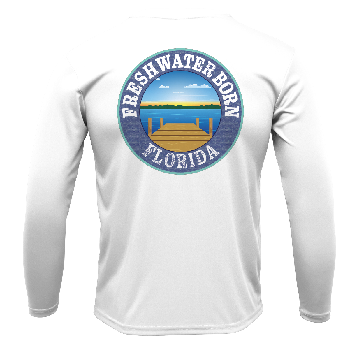State of Florida USA Freshwater Born Men's Long Sleeve UPF 50+ Dry-Fit Shirt