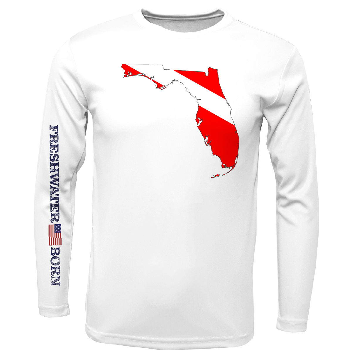 Florida Diver Freshwater Born Men's Long Sleeve UPF 50+ Dry-Fit Shirt