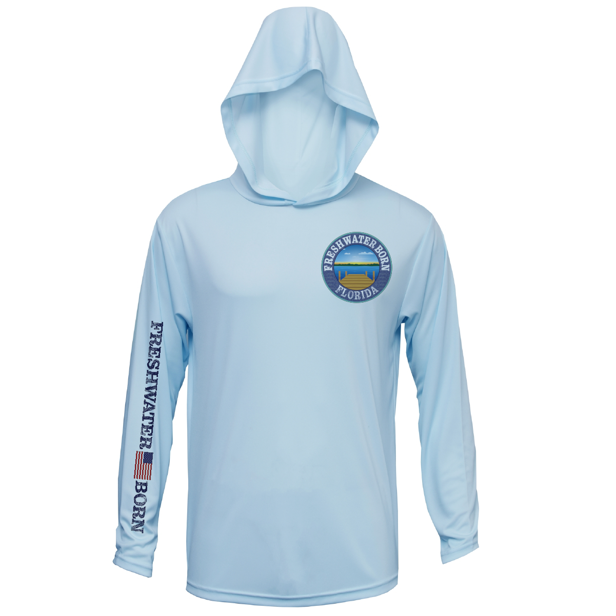Florida Freshwater Born "All For Rum and Rum For All" Men's Long Sleeve UPF 50+ Dry-Fit Hoodie