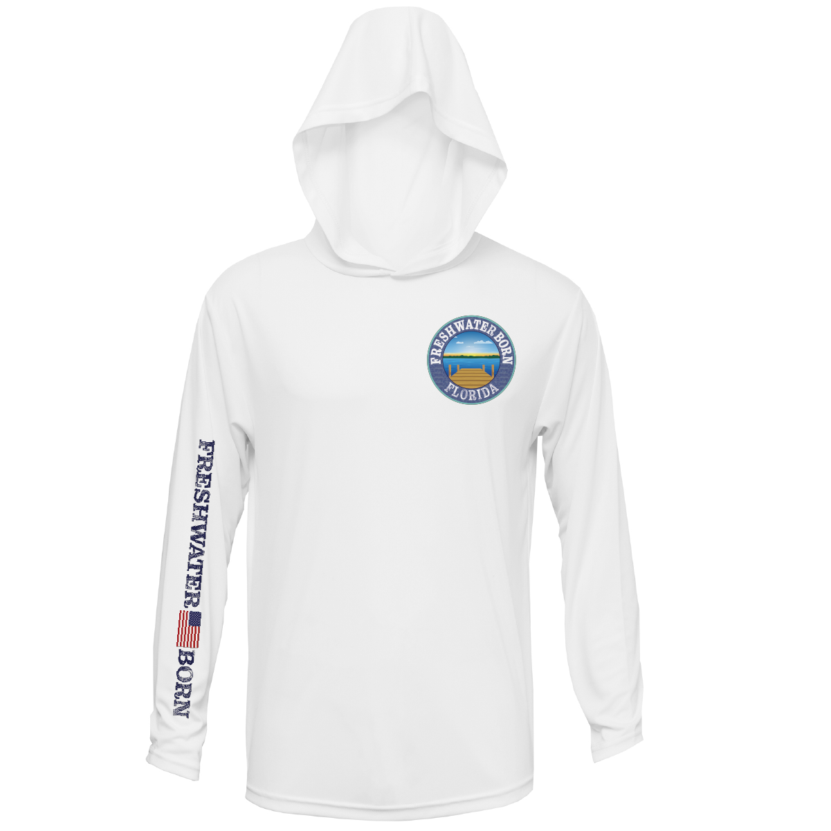Florida Freshwater Born "All For Rum and Rum For All" Men's Long Sleeve UPF 50+ Dry-Fit Hoodie
