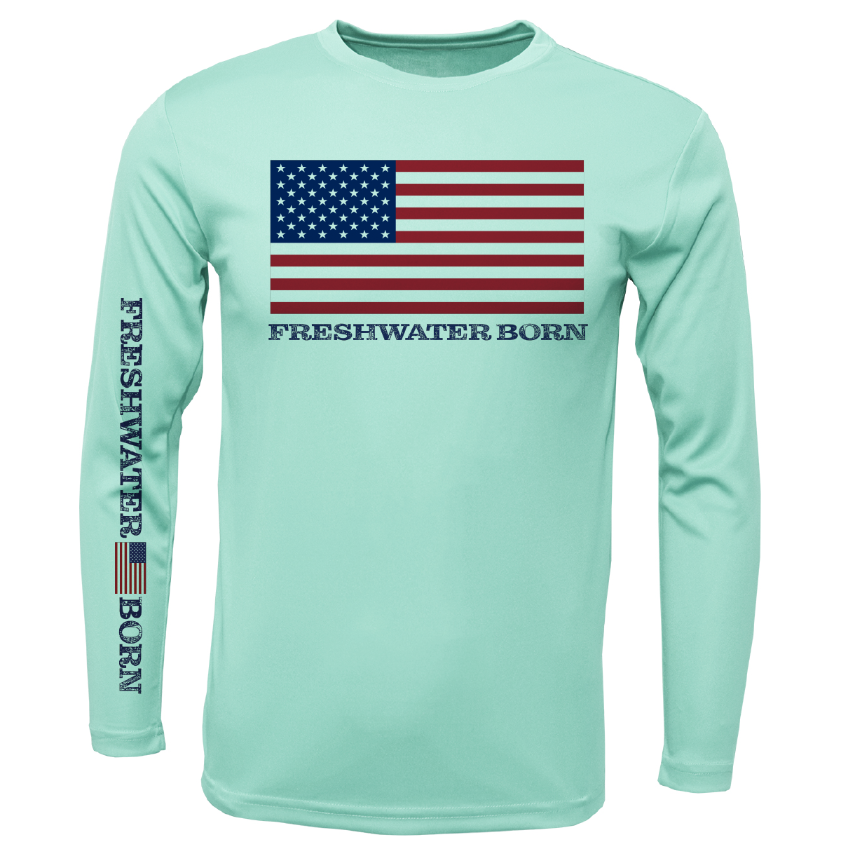 Florida USA Freshwater Born Men's Long Sleeve UPF 50+ Dry-Fit Shirt