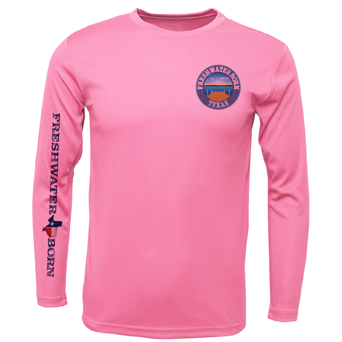 College Station Freshwater Born Girl's Long Sleeve UPF 50+ Dry-Fit Shirt