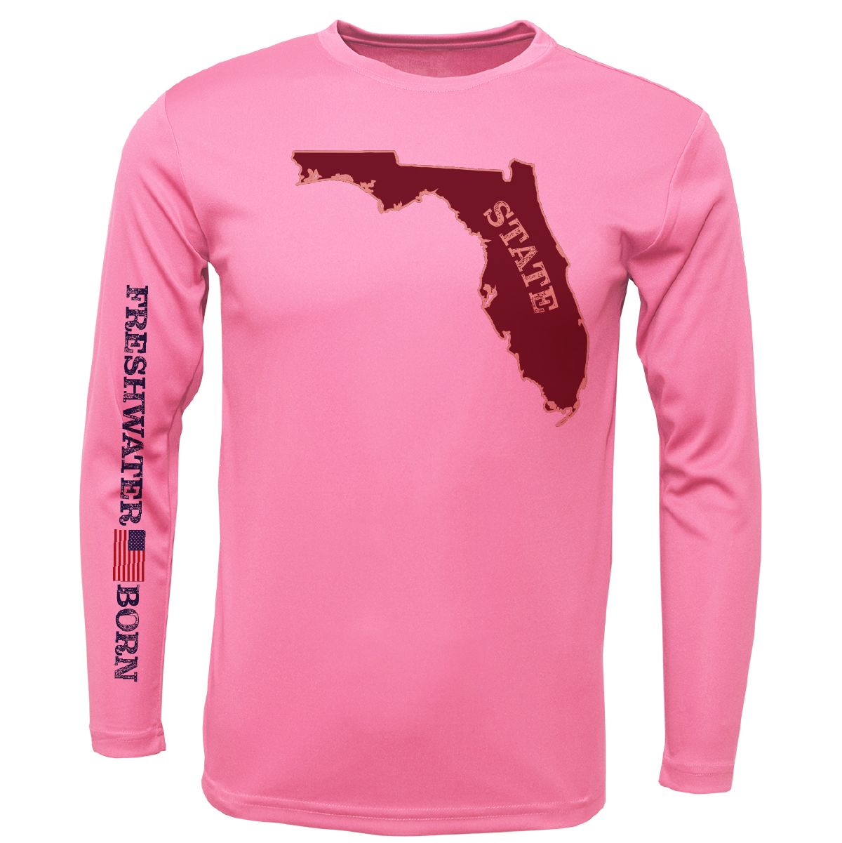 FSU Garnet and Gold Freshwater Born Girl's Long Sleeve UPF 50+ Dry-Fit Shirt
