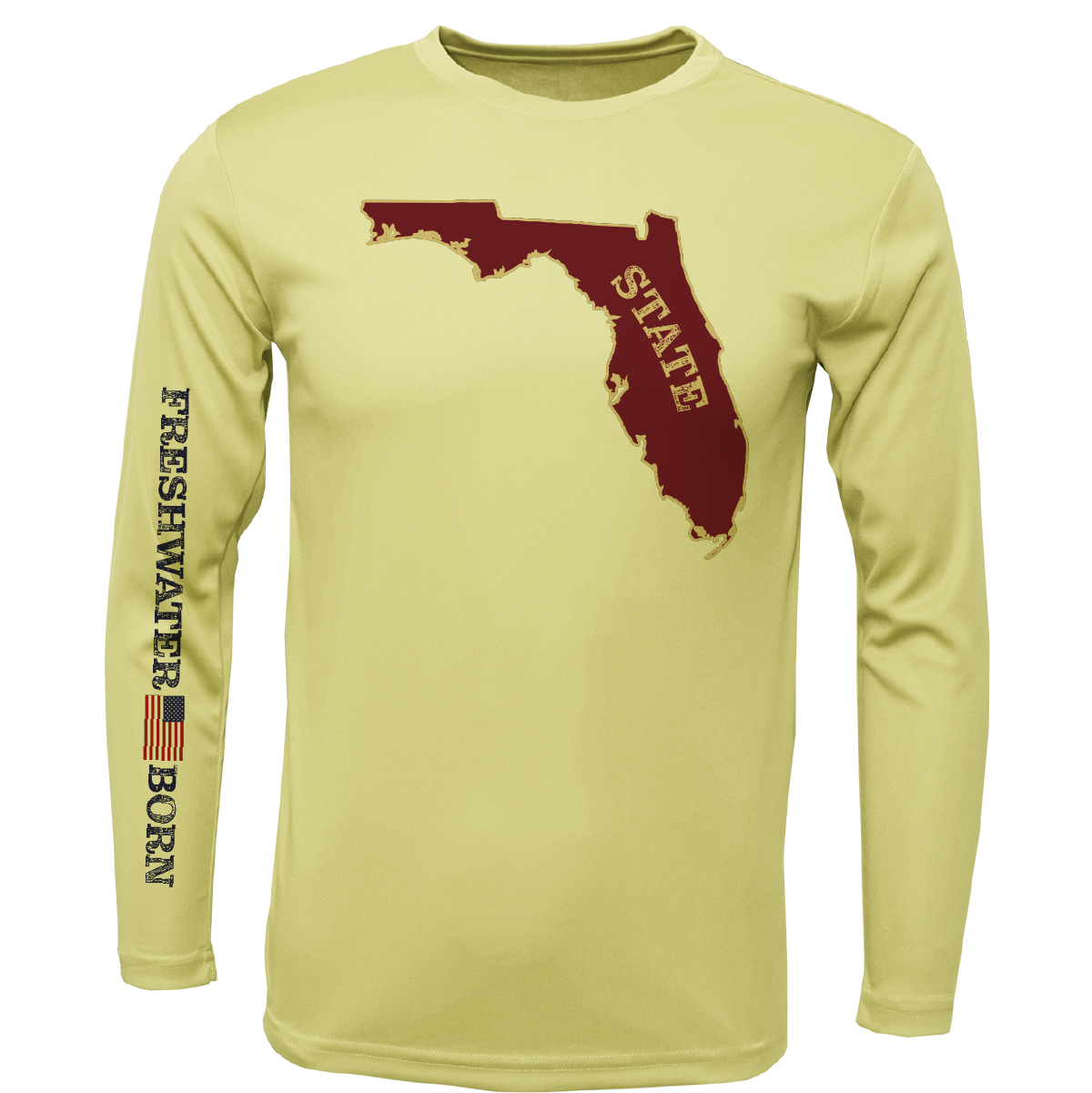 FSU Garnet and Gold Freshwater Born Boy's Long Sleeve UPF 50+ Dry-Fit Shirt