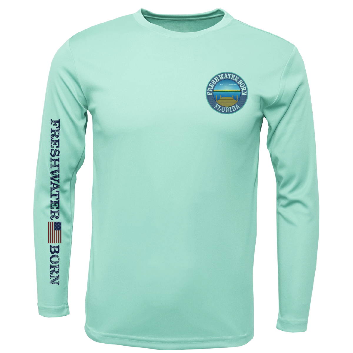 Florida Freshwater Born "All For Rum and Rum For All" Boy's Long Sleeve UPF 50+ Dry-Fit Shirt