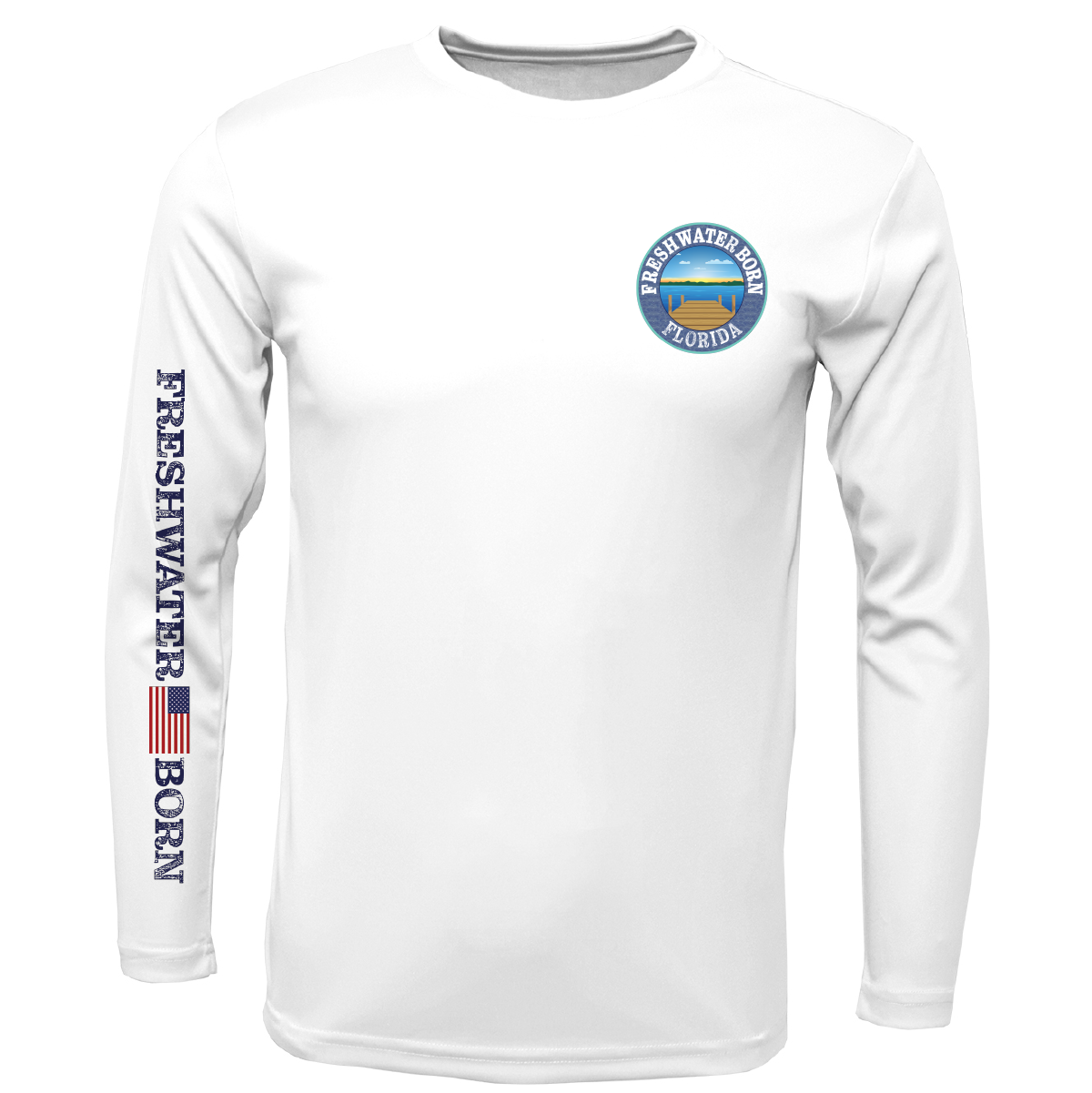 Florida Freshwater Born "All For Rum and Rum For All" Men's Long Sleeve UPF 50+ Dry-Fit Shirt