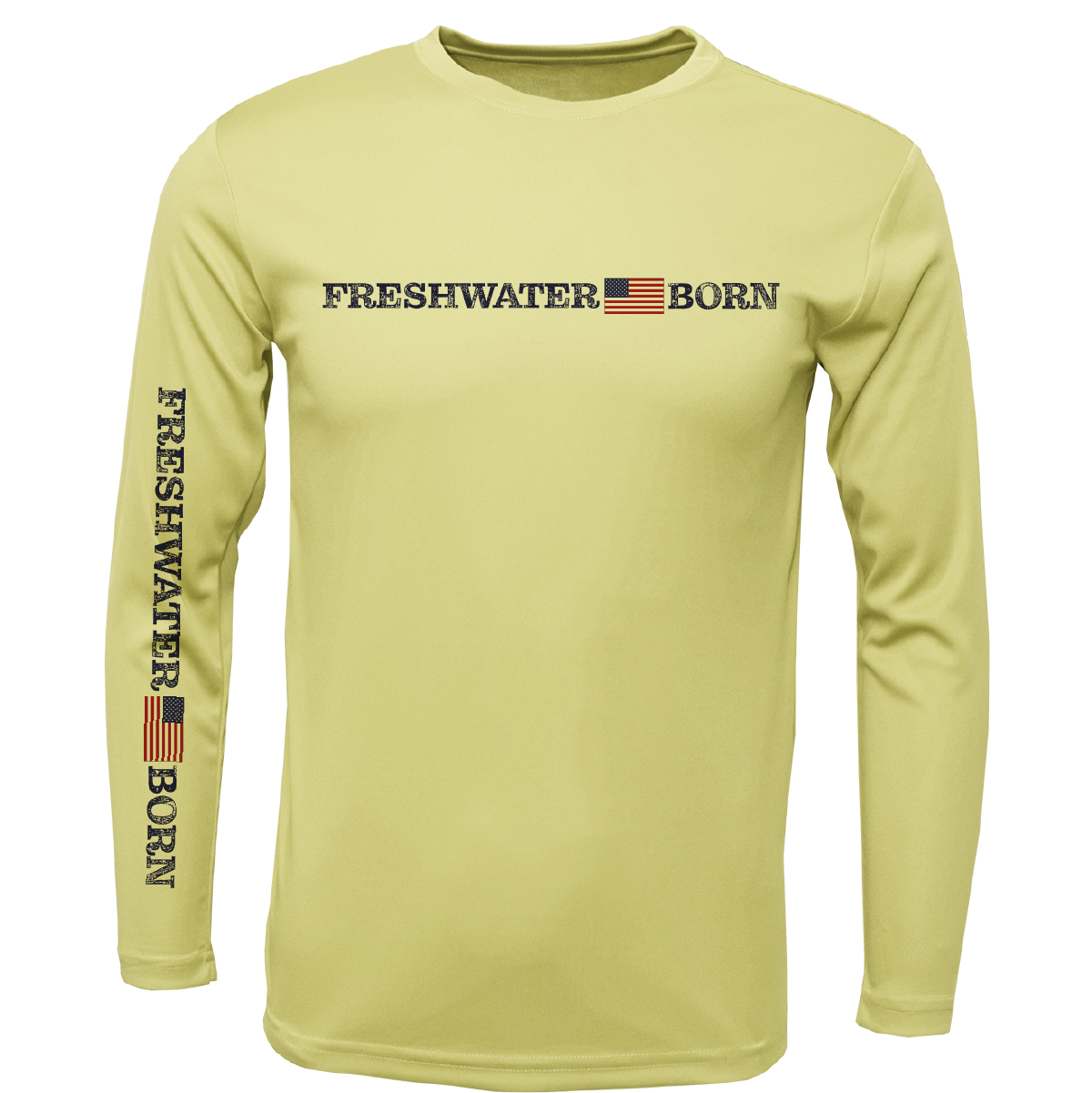 Michigan Freshwater Born Linear Logo Men's Long Sleeve UPF 50+ Dry-Fit Shirt