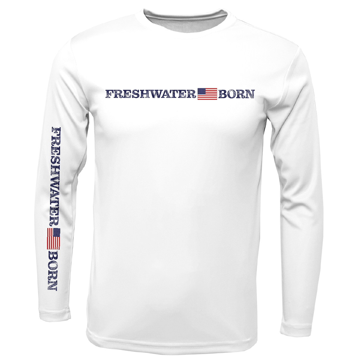 Michigan Freshwater Born Linear Logo Men's Long Sleeve UPF 50+ Dry-Fit Shirt