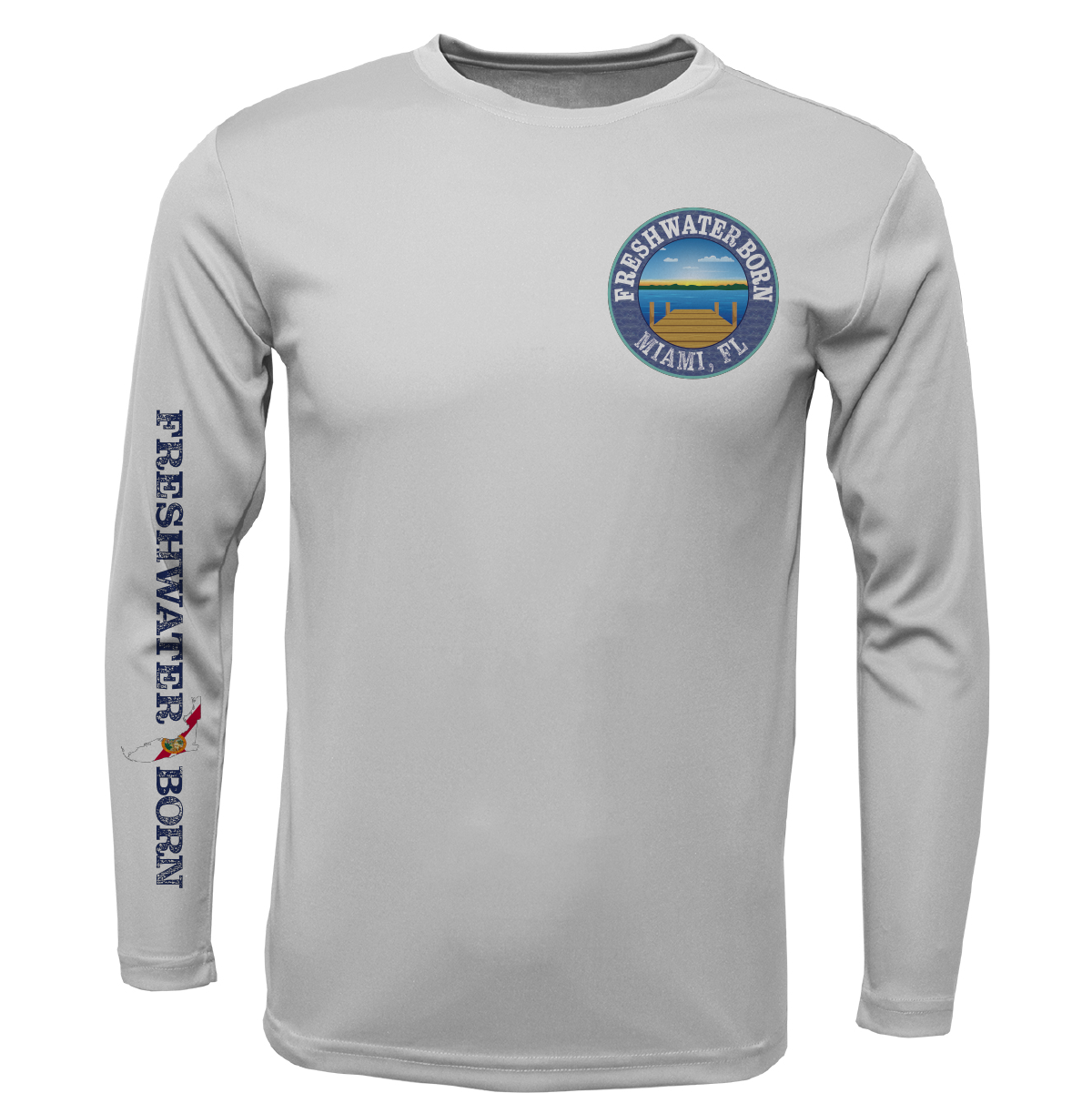 Miami, FL Freshwater Born Peacock Bass Men's Long Sleeve UPF 50+ Dry-Fit Shirt